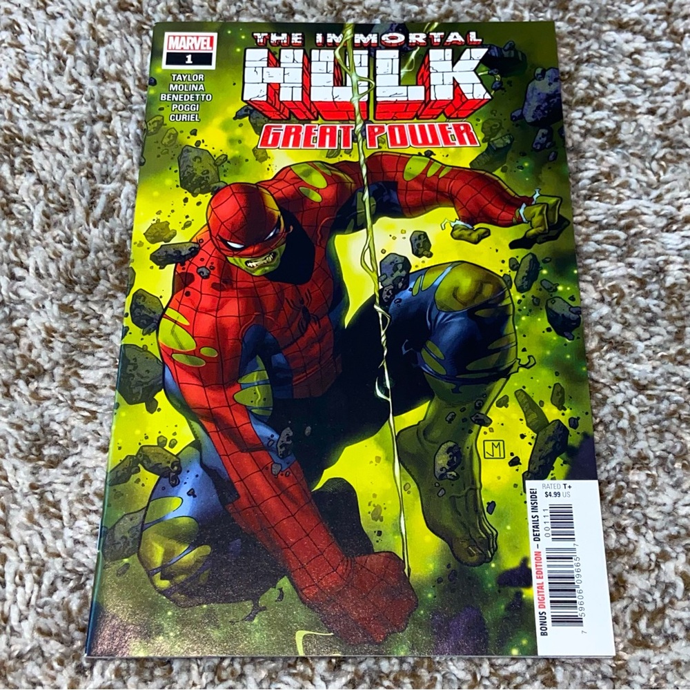 MARVEL The Immortal Hulk Great Power Spider-man Key Comic #1